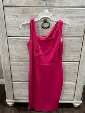 Calvin Klein Fuchsia Sleeveless Draped Sheath Dress